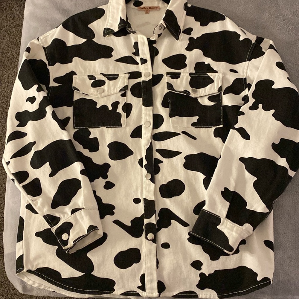 Altar’d State Denim Cowprint Jacket